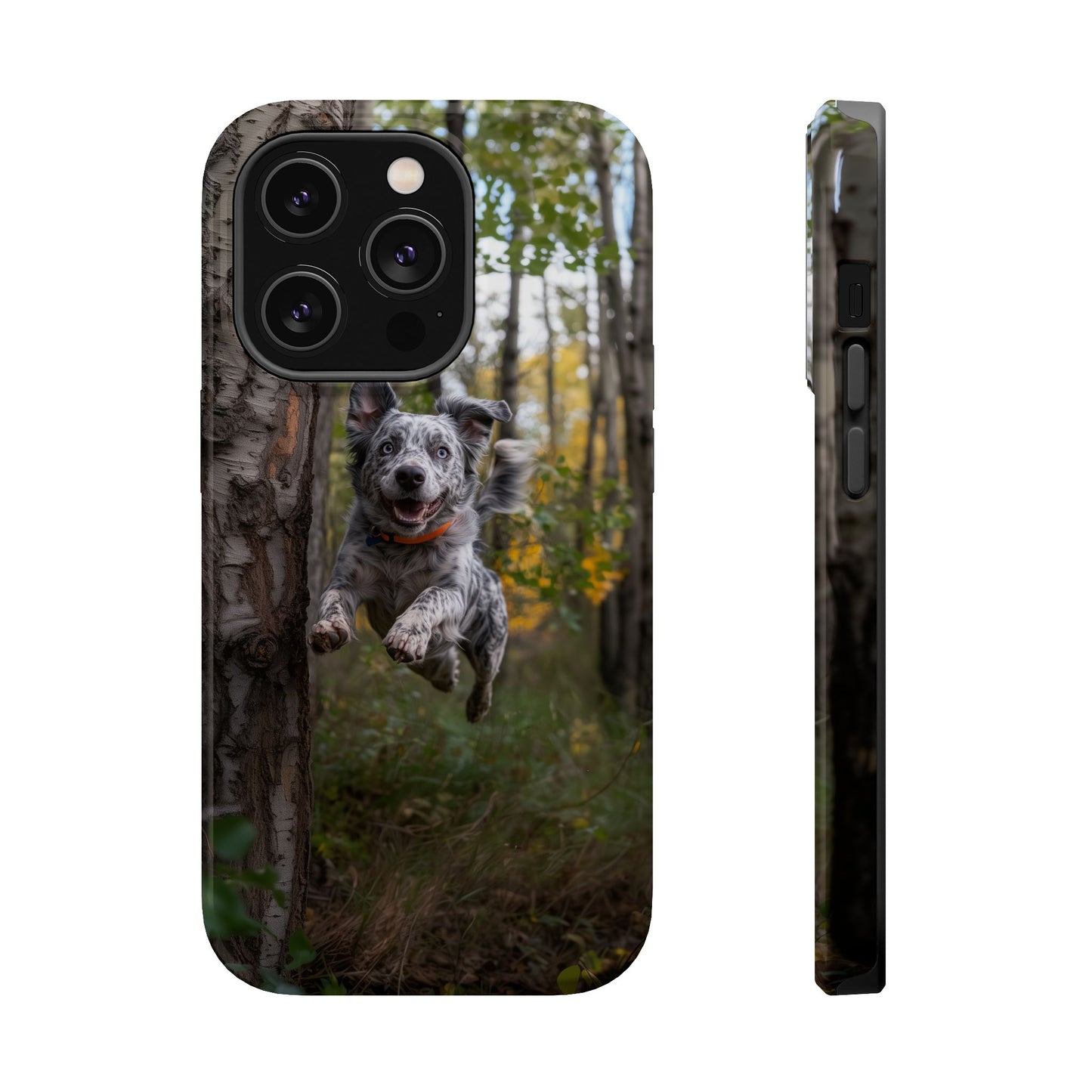 Happy Forest Dog MagSafe iPhone Case – Nature-Inspired Protective Cover