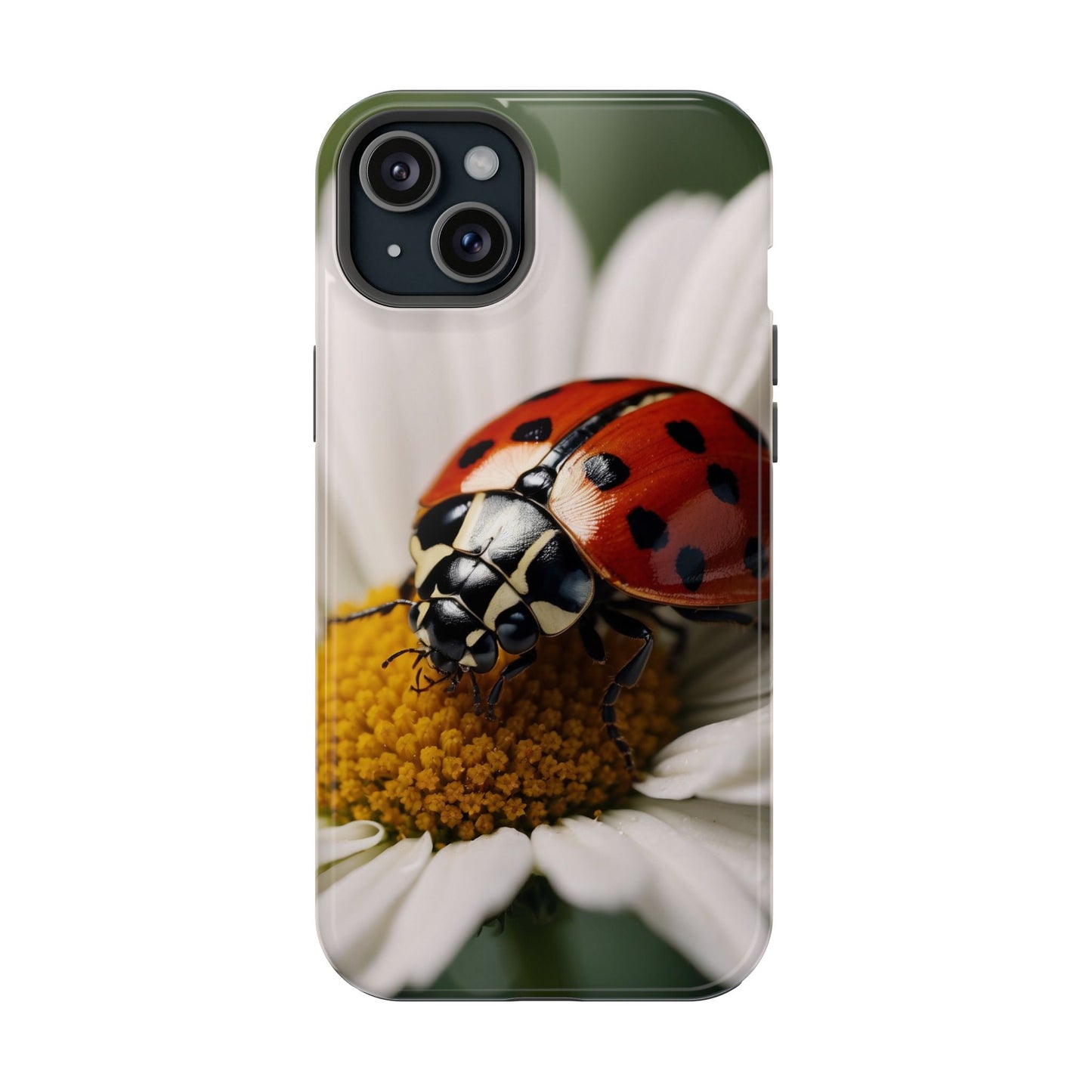 MagSafe iPhone Case: Ladybug on White Daisy