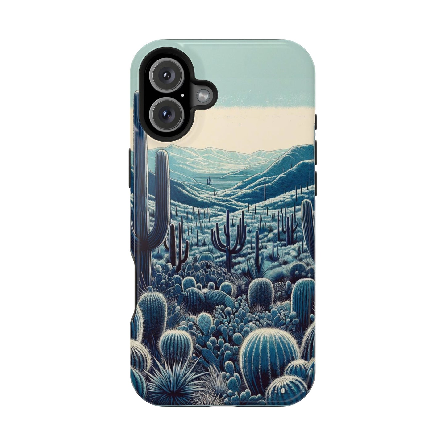 Desert Blues Cactus iPhone Case