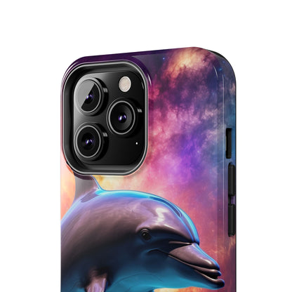 Cosmic Dolphin Galaxy Art - iPhone Case