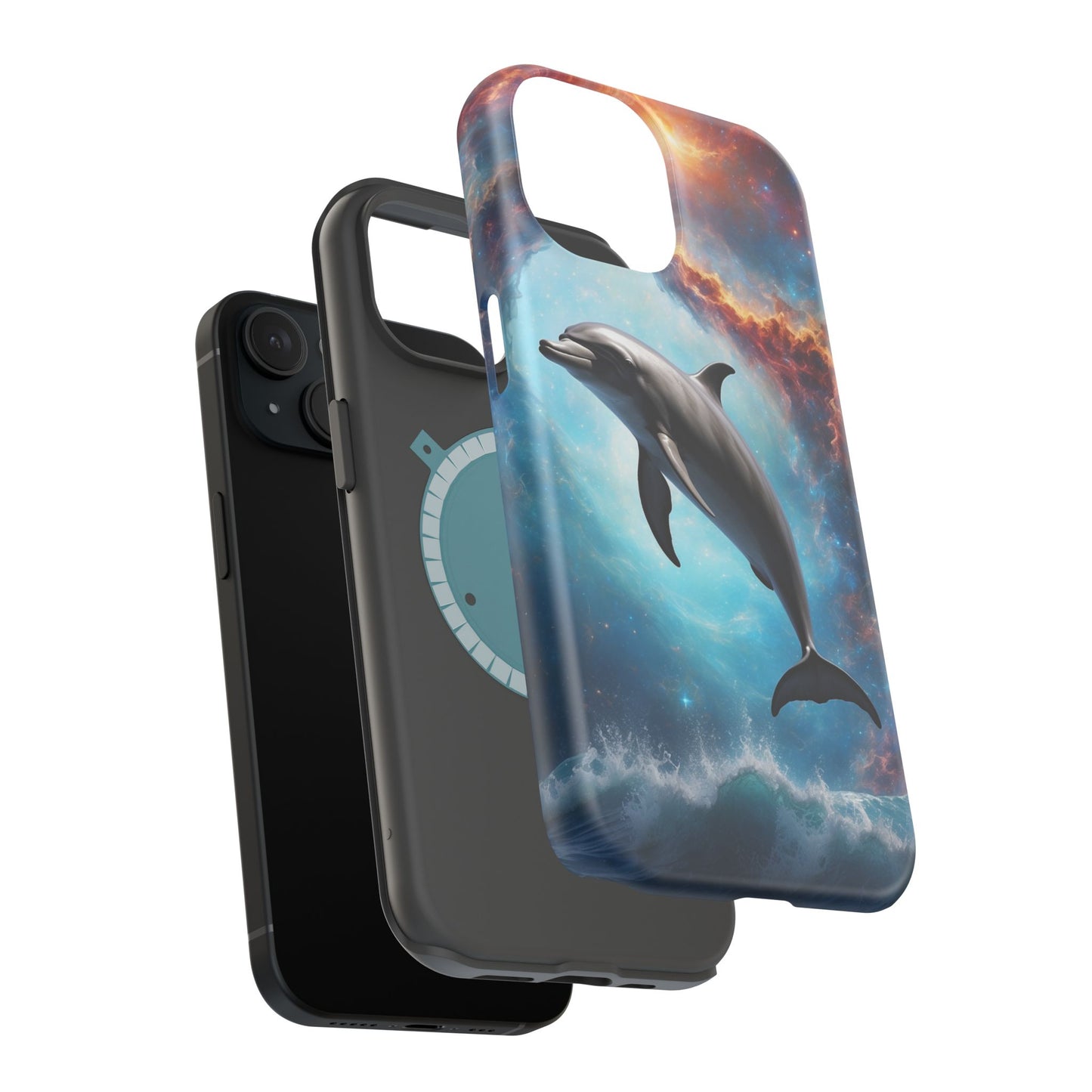 Cosmic Dolphin Space Vibes - MagSafe-Compatible Case