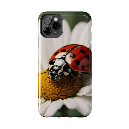 iPhone Case: Ladybug on White Daisy