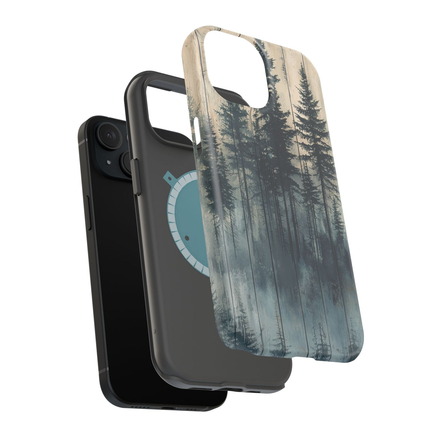 Misty Forest MagSafe iPhone Case - Rustic Nature-Inspired Protective Cover