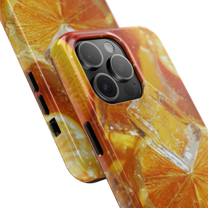 Citrus Orange Splash iPhone Case – Dual-Layer Tough Protection, Vibrant Summer Design