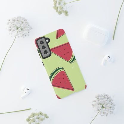 Watermelon Slice Samsung Galaxy Case – Fresh & Fun Design with Retro Geometric Pattern