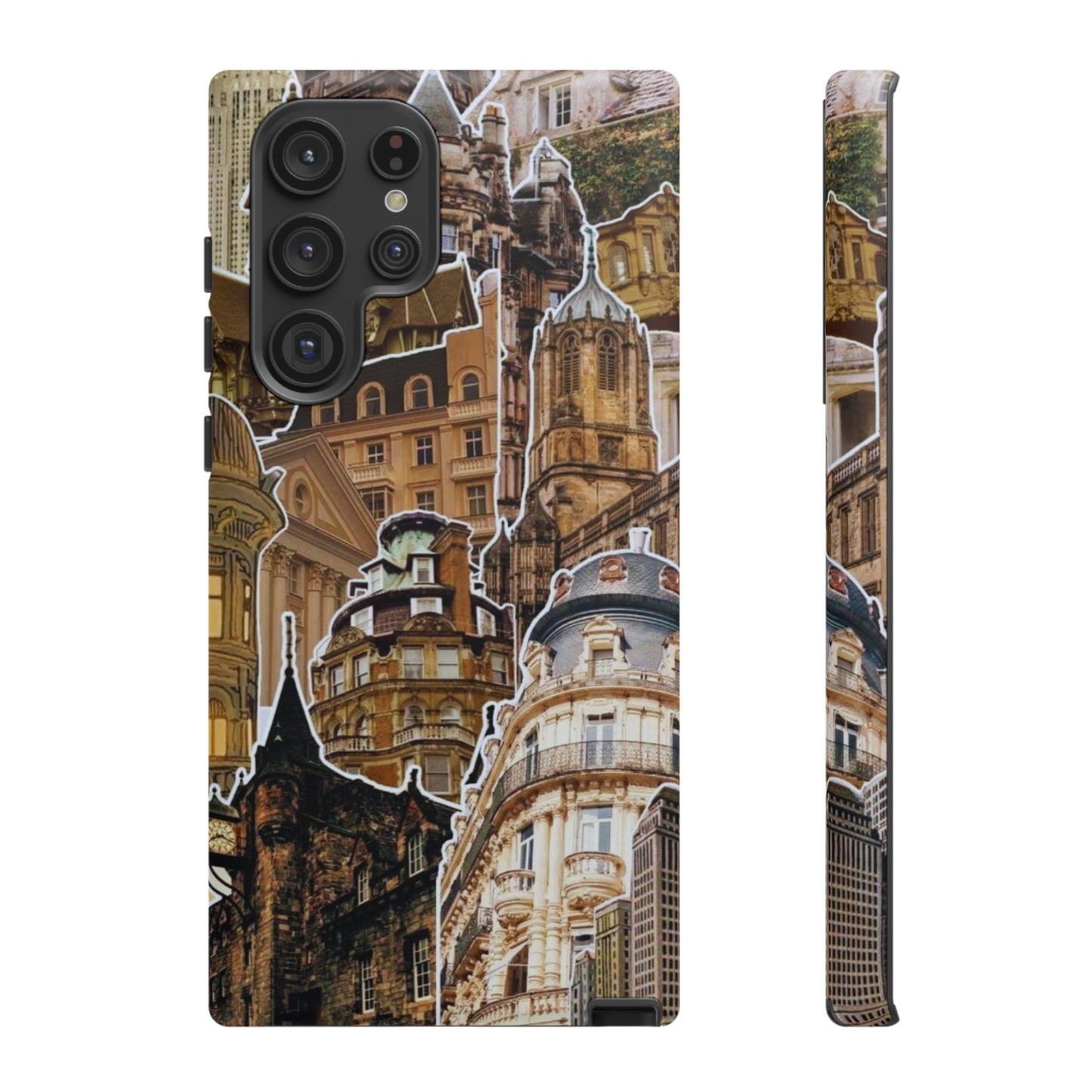 Vintage Architectural Collage Samsung Galaxy Case – Tough Dual-Layer Protection with Matte Finish