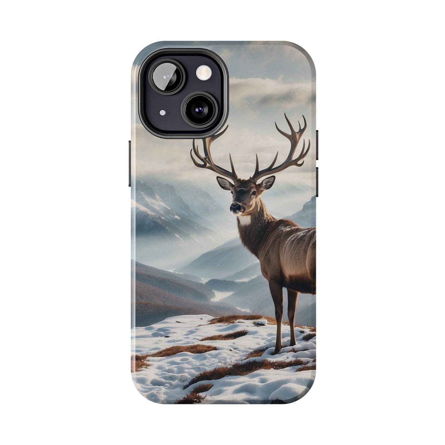 Alpine Majesty: Stag in Snow – iPhone Case