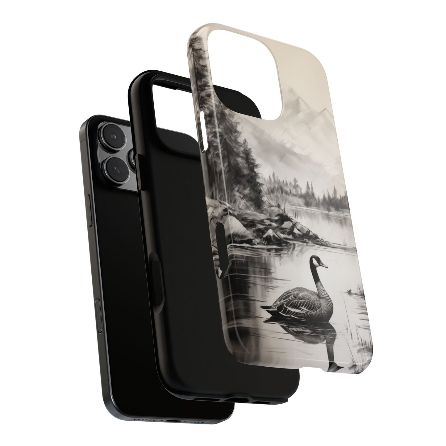 Canadian Goose Phone Case - Charcoal Sketch Design!