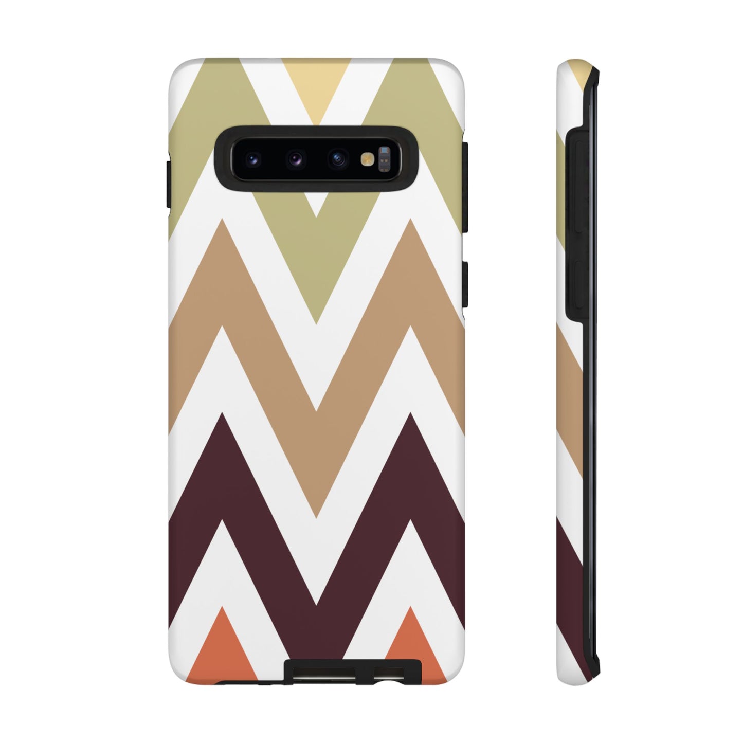 Earthy Chevron Samsung Galaxy Case – Boho-Inspired Design with Dual-Layer Protection