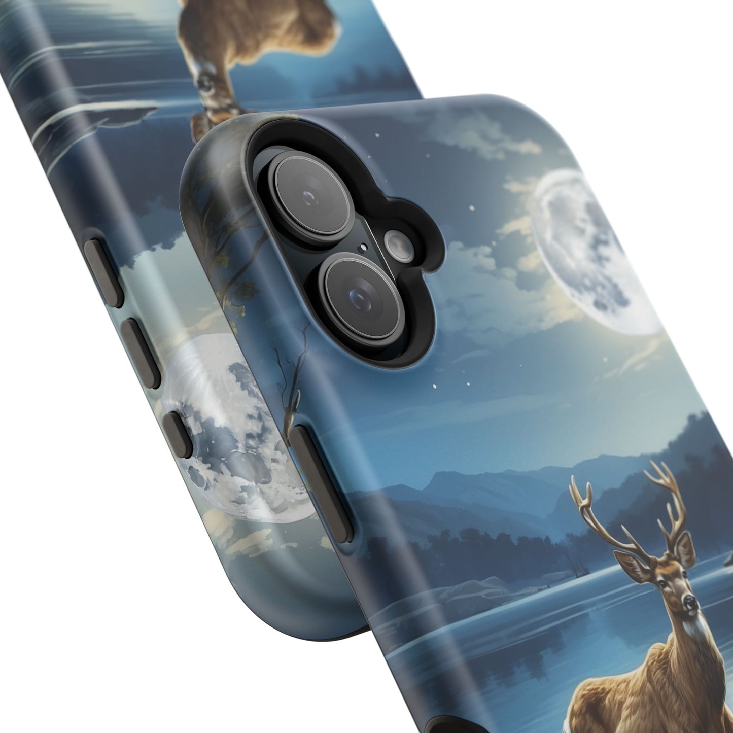 Moonlit Elegance: Stag by the Lake – MagSafe iPhone Case