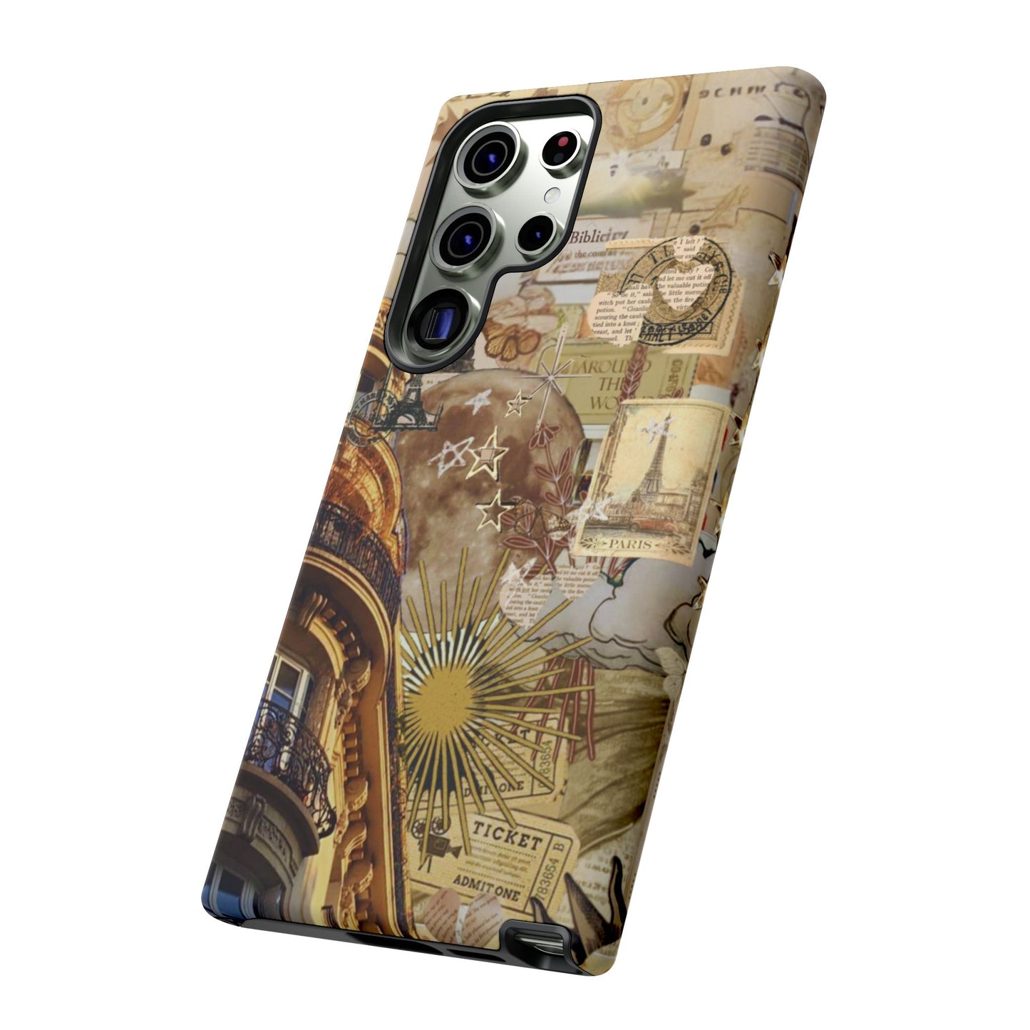 Parisian Dream Collage Samsung Galaxy Case – Dual-Layer Protection with Vintage French Aesthetic