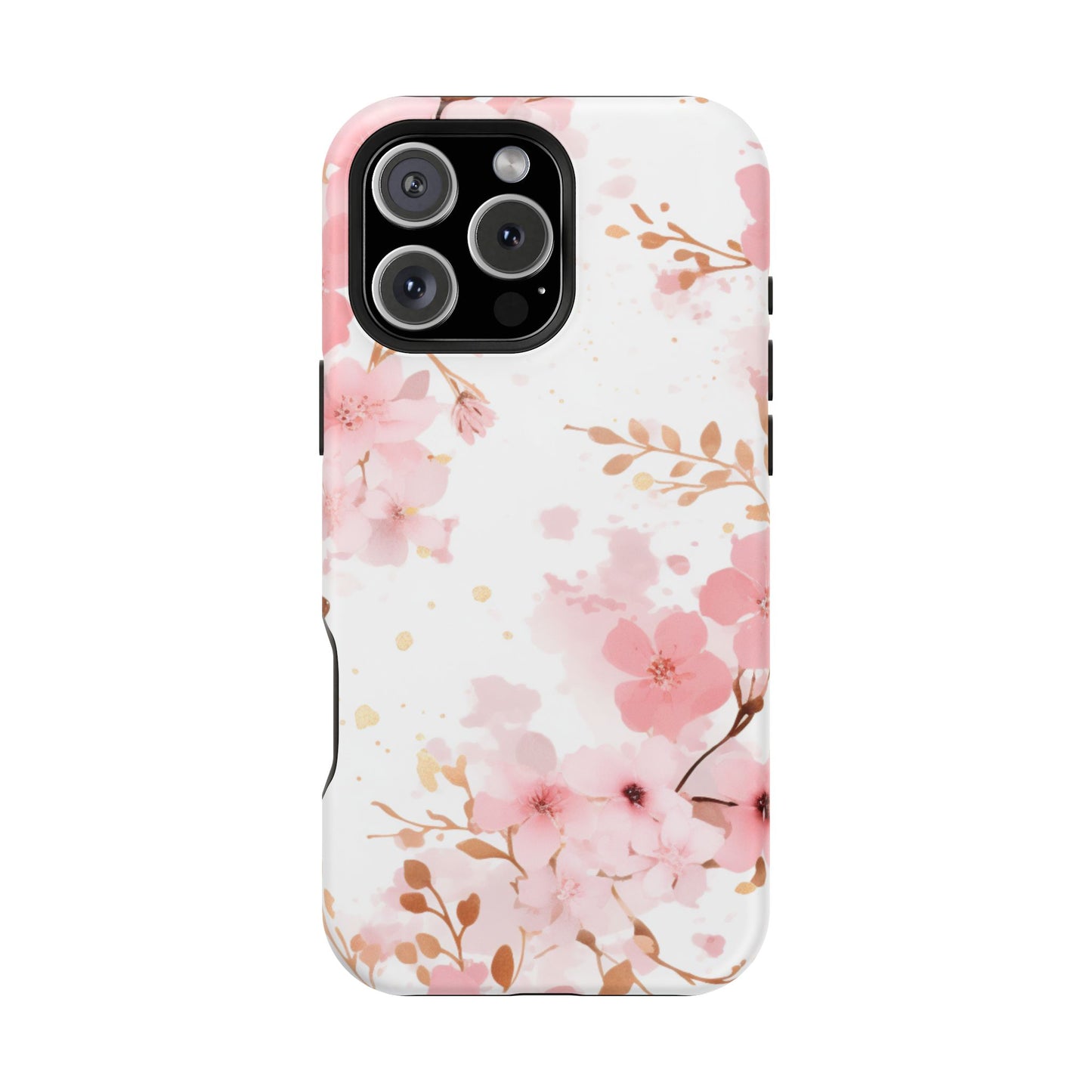 Soft Pink Cherry Blossom MagSafe Case – Floral Elegance with Wireless Charging