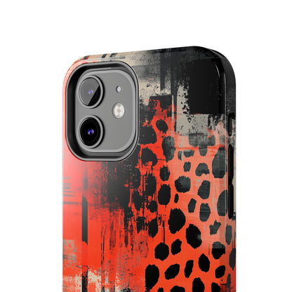 Cheetah Plaid iPhone Case – Red & Black Pattern