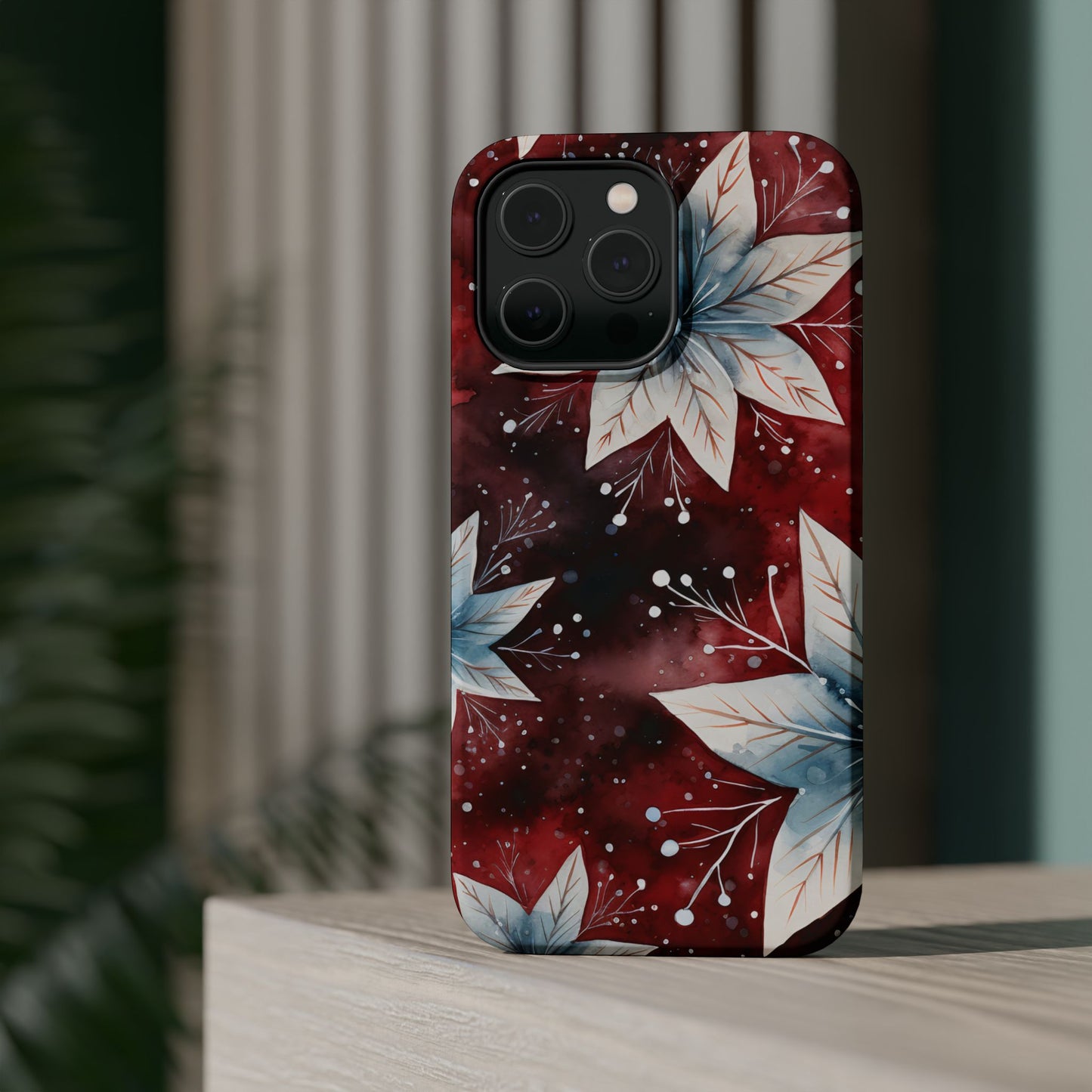 Winter Bloom Poinsettia – MagSafe iPhone Case