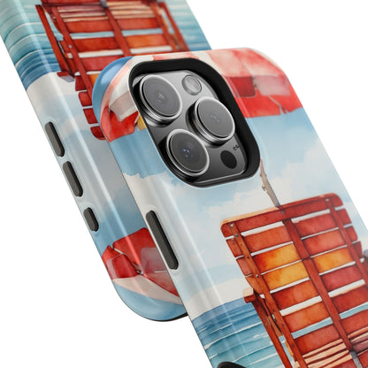 Beachfront Sunset Lounge MagSafe iPhone Case – Rearview Edition