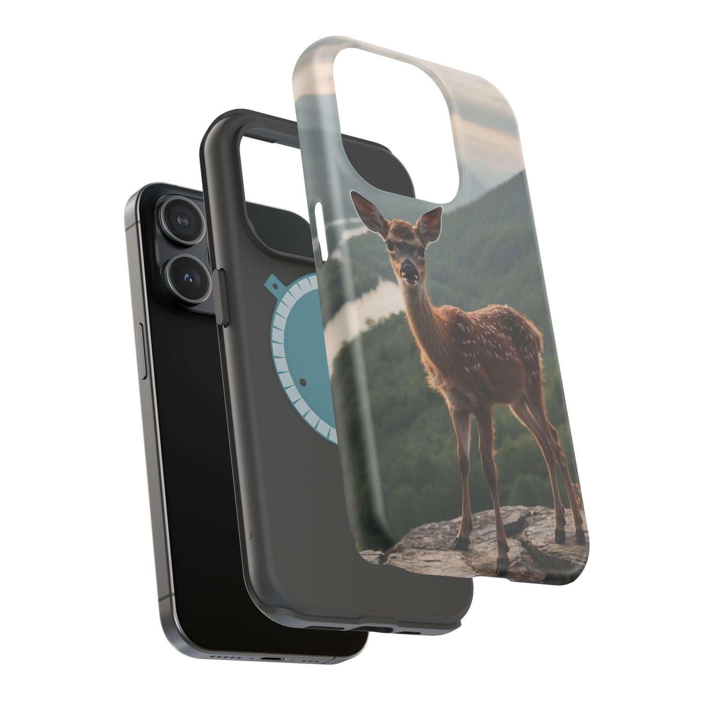 Majestic Fawn Overlooking Mountain Vista MagSafe iPhone Case