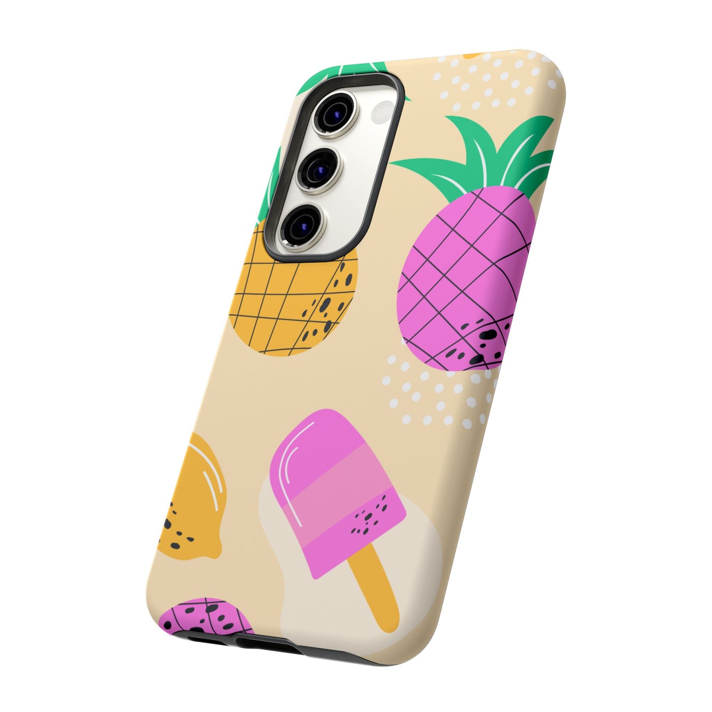 Tropical Pop Samsung Galaxy Case – Fun Pineapple & Lemon Design with Vibrant Summery Colors