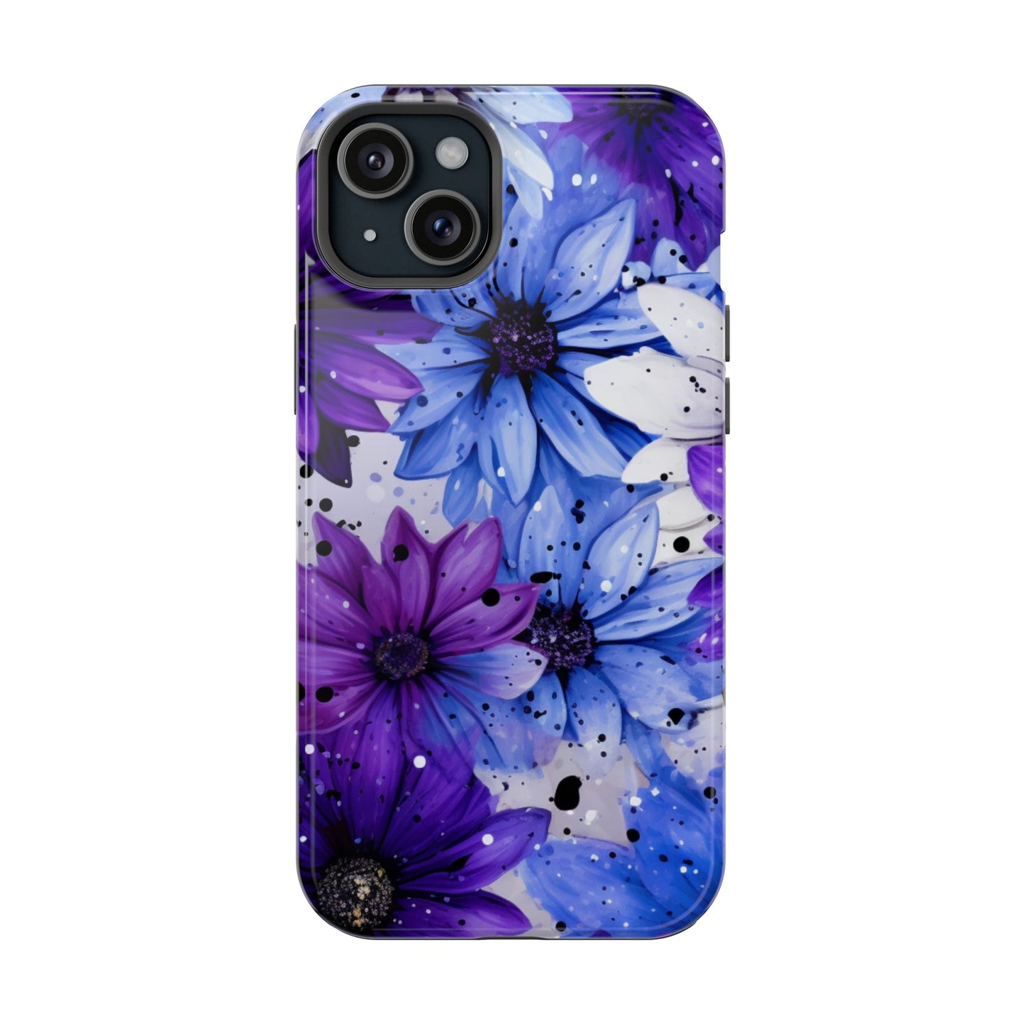 Vibrant Purple & Blue Floral Splash - MagSafe iPhone Series Case