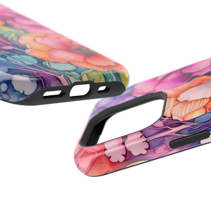 Bright Watercolor Floral Splash MagSafe iPhone Series Case – Bold Artistic Design