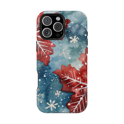 Crimson Snowflake Charm – MagSafe iPhone Case