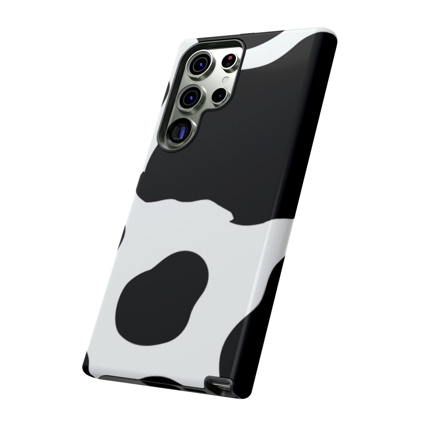 Bold Black and White Cow Print Tough Samsung Galaxy Case – Modern Animal Pattern with Dual-Layer Protection