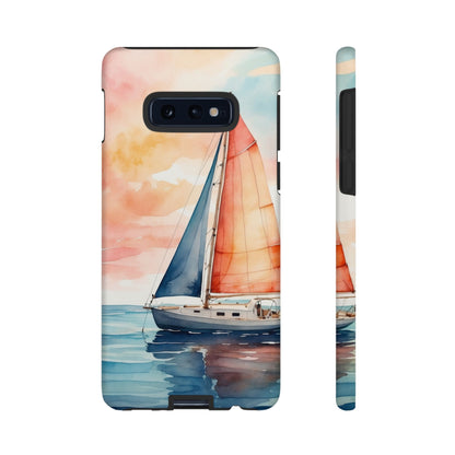 Sunset Sail Samsung Galaxy Case – Watercolor Sailboat and Sky Design