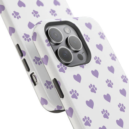 Paw Prints & Hearts – MagSafe iPhone Case with Adorable Pet-Lover Design