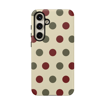 Red & Green Polka Dots on Cream – Samsung Galaxy Case