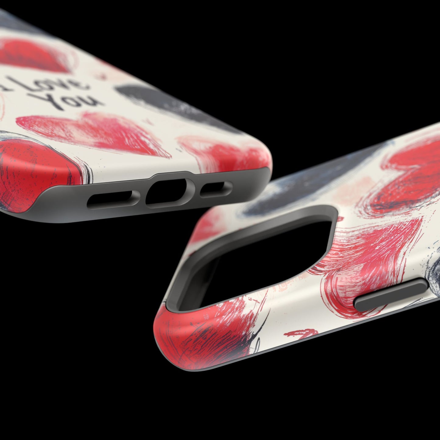 Brushstroke Hearts of Love "I Love You" - MagSafe Compatible Case