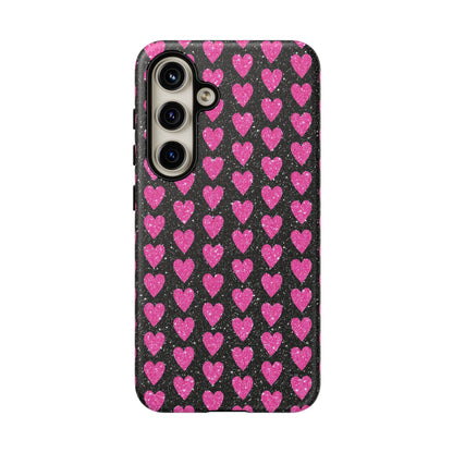 Glitter Pink Hearts Samsung Galaxy Case