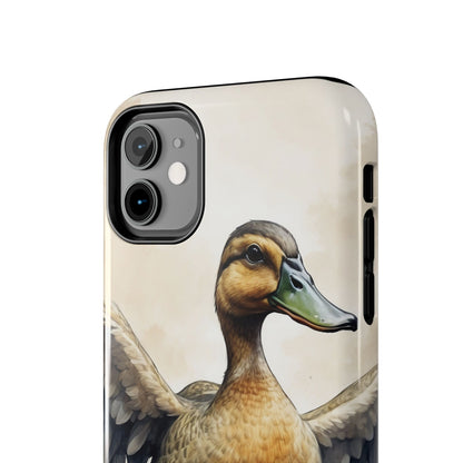 Graceful Duck in Watercolor Scene - iPhone Case