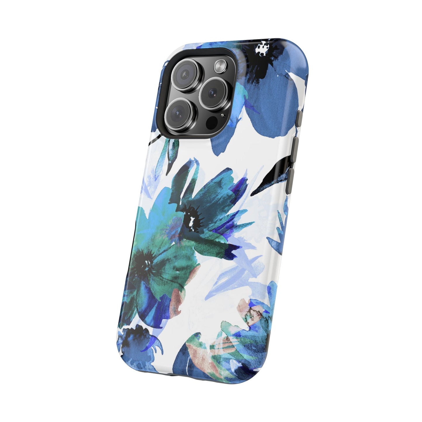 MagSafe iPhone Case – Serene Blue Blossom