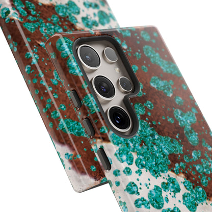 Teal Glitter Cowhide - Samsung Galaxy Series Case