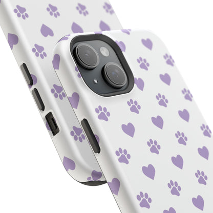 Paw Prints & Hearts – MagSafe iPhone Case with Adorable Pet-Lover Design