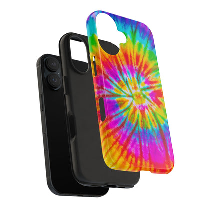 Rainbow Spiral Tie-Dye iPhone Case – Bright & Retro Design