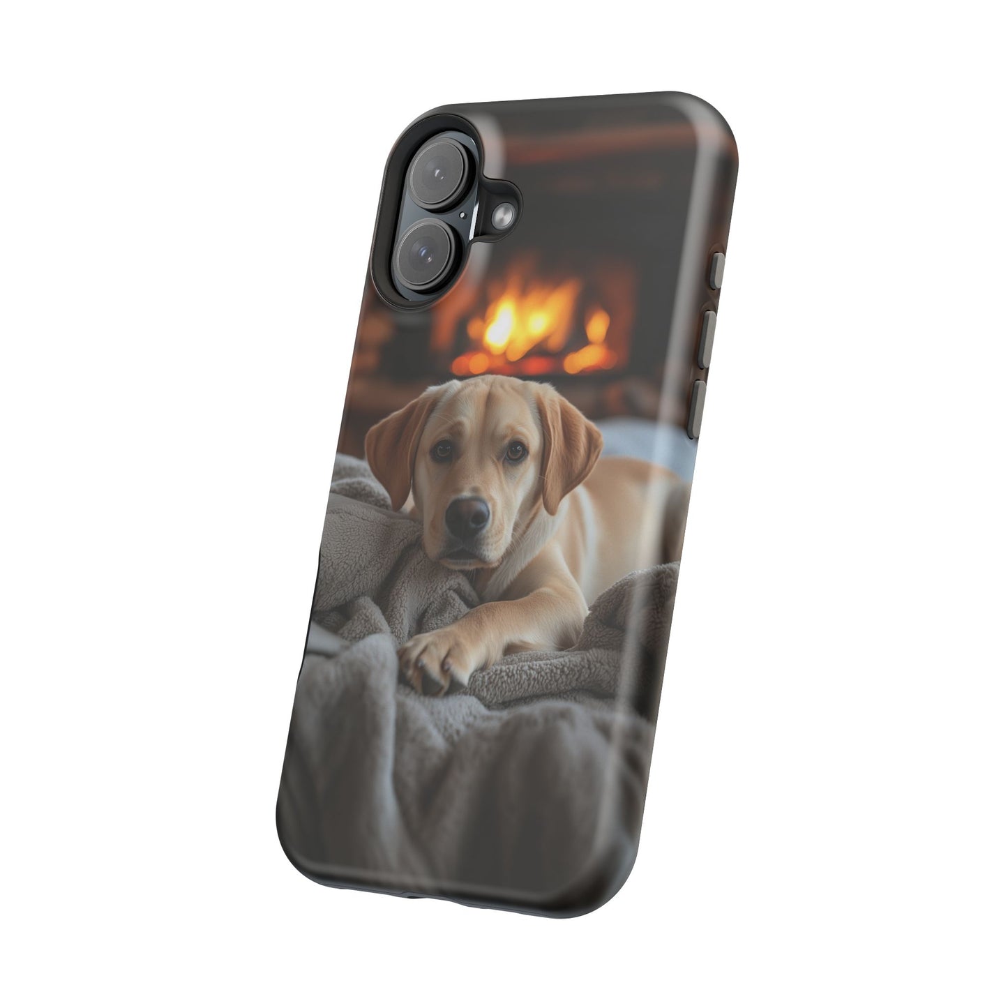 Cozy Golden Retriever by the Fireplace - MagSafe Case