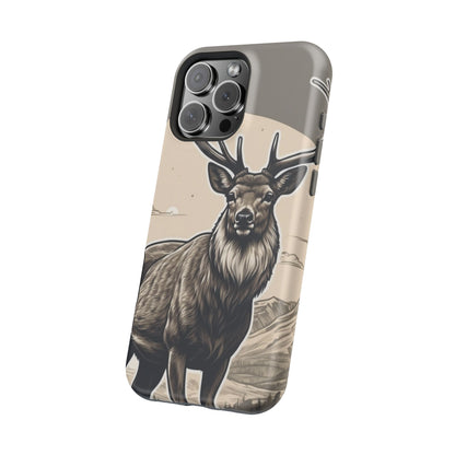 Monochrome Majesty – Regal Stag MagSafe iPhone Cases