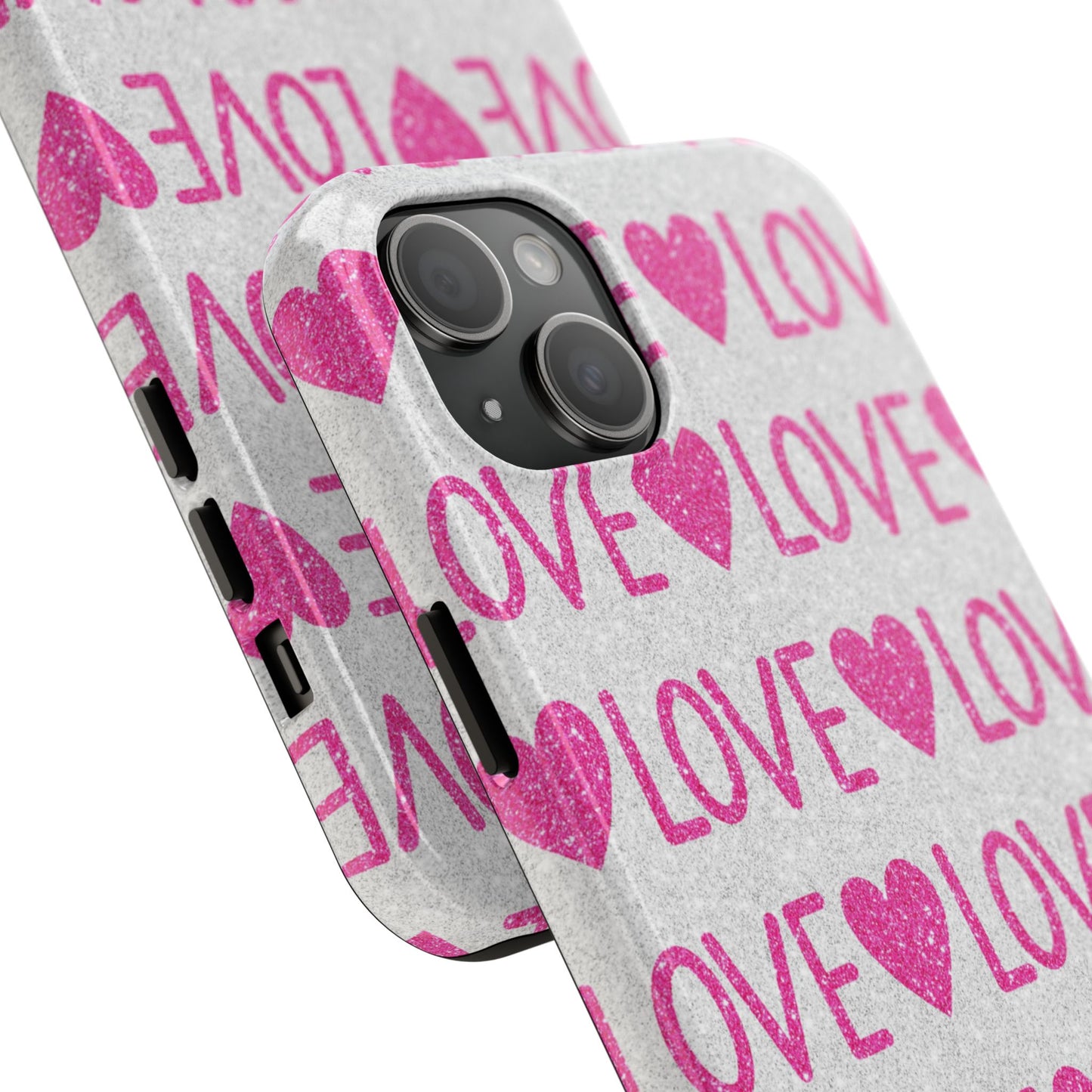 Pink Glitter Love Pattern – iPhone Series Case