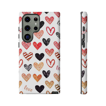 Samsung Galaxy Case: Hand-Drawn Hearts & Love