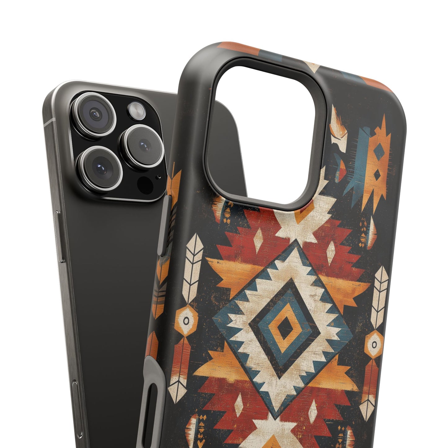 Southwestern Arrow & Diamond Tough MagSafe iPhone Case – Bold Tribal Design, Dual-Layer Protection