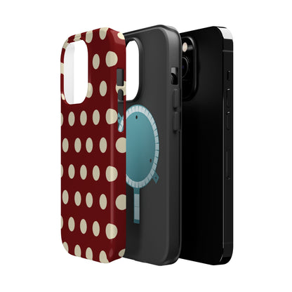 Classic Red & Cream Polka Dots - MagSafe iPhone Case