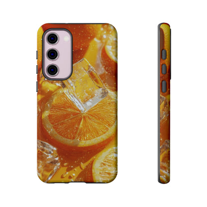 Citrus Orange Splash Samsung Galaxy Case – Dual-Layer Tough Protection, Vibrant Summer Design