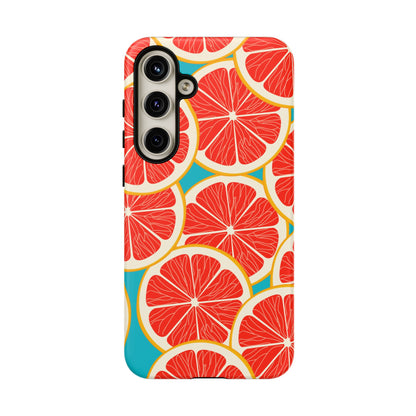 Ruby Grapefruit Pop Tough Samsung Galaxy Case – Vibrant Citrus Design, Shock - Resistant Protection - BOGO Cases