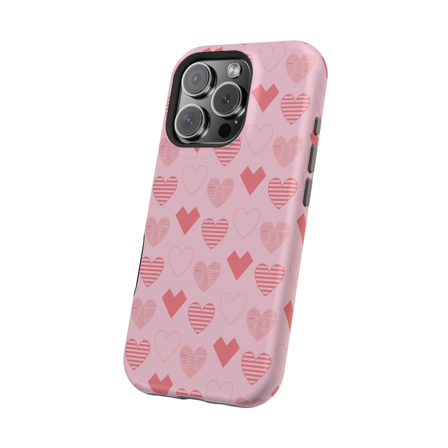 Striped Hearts MagSafe iPhone Case