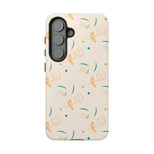 Soft Pastel Abstract Floral Tough Samsung Galaxy Case – Playful Minimalist Design with Dual-Layer Protection