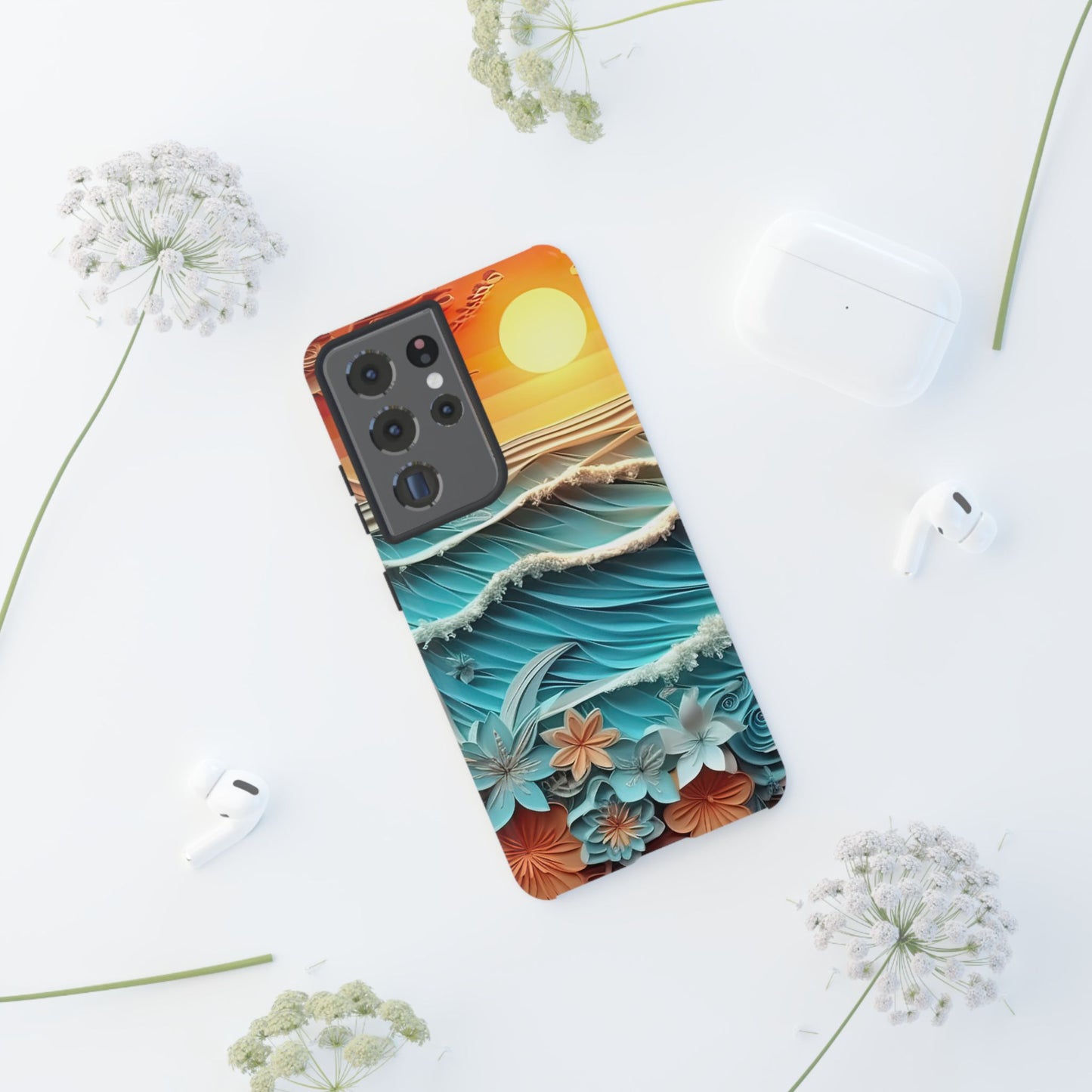 Tropical Sunset Paper Art Ocean – Samsung Galaxy Series Case