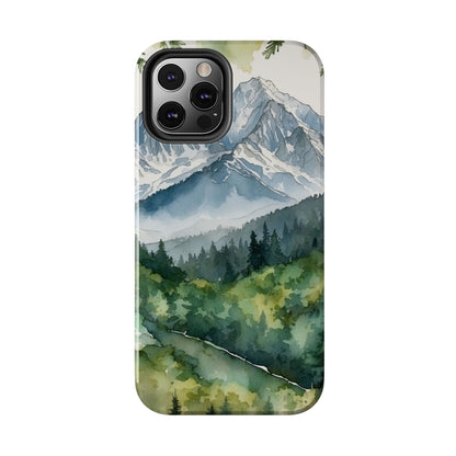 Watercolor Alpine Mountainscape - iPhone Case