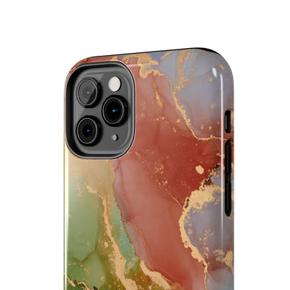 Emerald Orange Marble iPhone Case - Green Marble Case with Luxe Gold Swirls