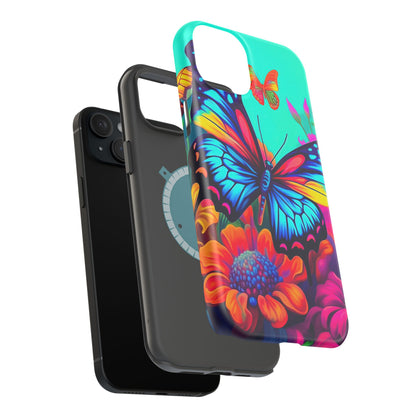 Vivid Butterfly & Floral Burst - MagSafe iPhone Case