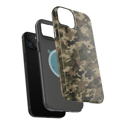 Classic Light Brown Camouflage – MagSafe iPhone Case with Rugged Elegance